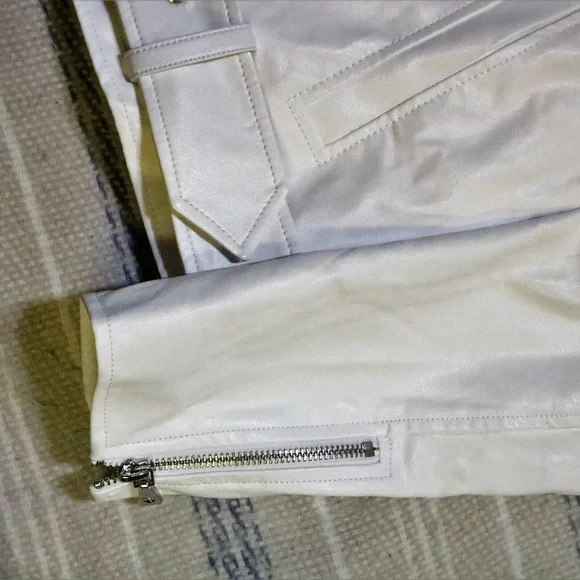 GUESS LS Hart Bright White Moto Jacket NWT Sz LG Women - Picture 7 of 8